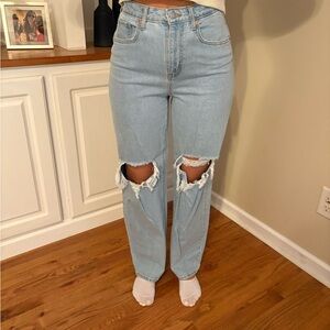 Wild Fable Light Blue Distressed Straight Leg Jeans